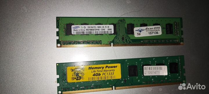 Оперативная память ddr3 4 gb + 2gb