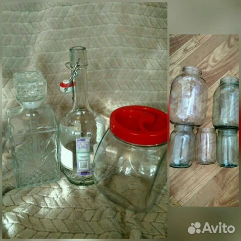 Стеклянные банки бутыли разные
