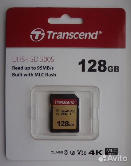 Карта памяти SD 128GB MLC Transcend для камеры