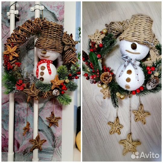 Новогодние игрушки. Подарки Плетёный венок