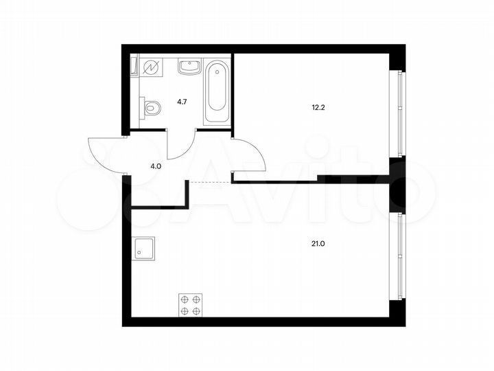 2-к. квартира, 41,9 м², 19/32 эт.