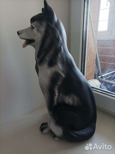 Статуэтка копилка собака хаски керамика