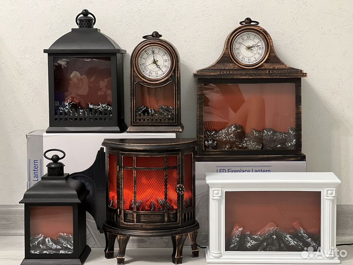 Светильник новогодний камин