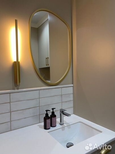 Зеркало в спальню новое Acorn золотая эмаль