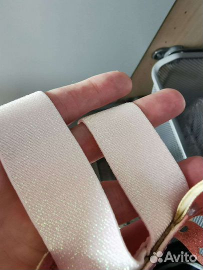 Подтяжки для девочки блестящие розовые с бабочкой