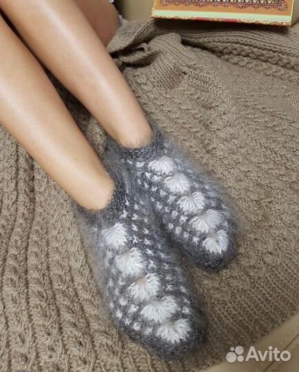Носки следки пуховые женские ручной работы