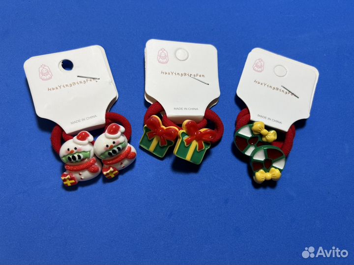 Резинки для волос новогодние