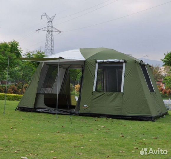 Палатка кемпинговая большая двухслойная 12 местная