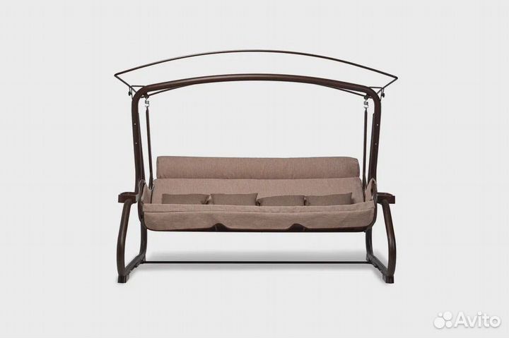 Садовые качели Бригантина Люкс Шоколад 4-х местные