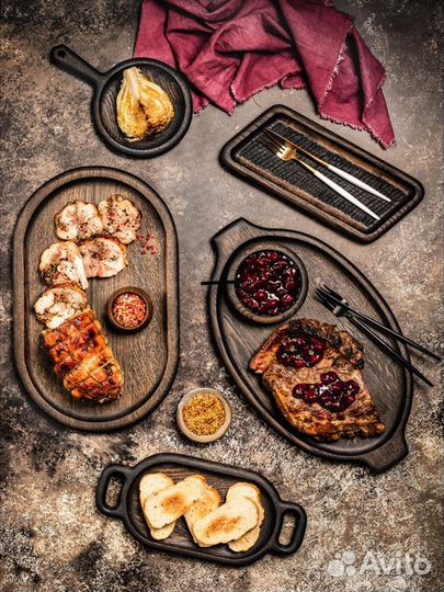 Доски для подачи блюд, стейков, бургеров horeca