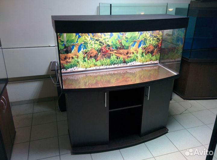 Аквариум 350 полукруглый, свет, крышка, тумба