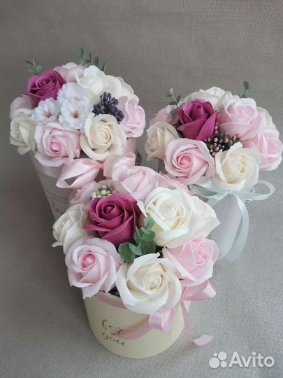 Букеты на 8 марта / мыльные розы