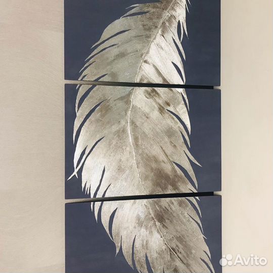 Интерьерная картина «Перо» большая 60*120 см