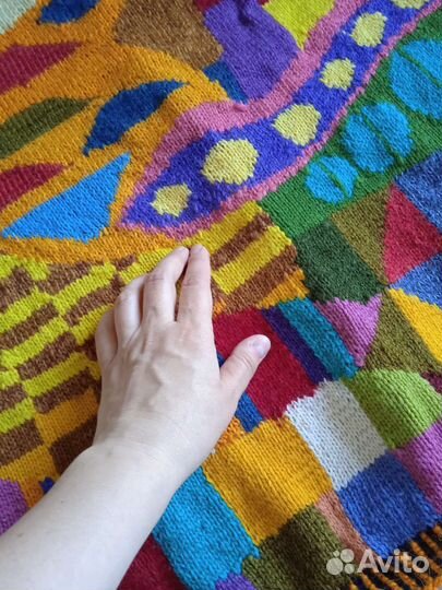 Яркая кофта-пэчворк-ручная вязка