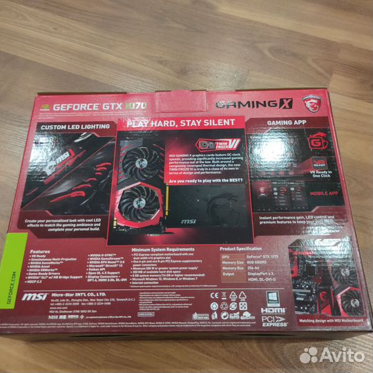 Видеокарта MSI Geforce GTX1070 Gaming X 8G
