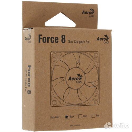 Вентилятор Aerocool Force 8, 8 см, красный, новый