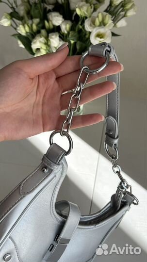 Сумка женская серебристая