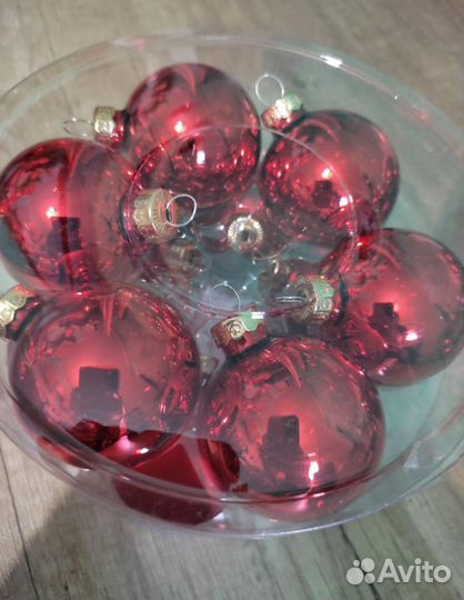 Елочные шары, 12 штук в наборе, стекло
