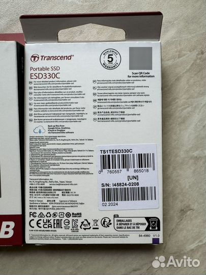 Внешний SSD Transcend ESD330C 1 тб