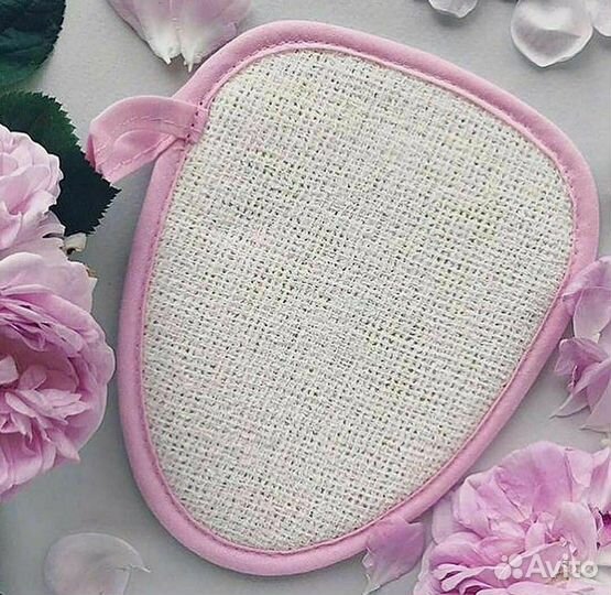 Варежка-спонж двусторонняя Ласка гринвей