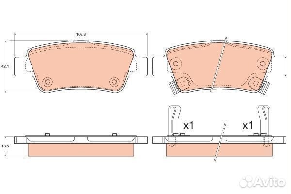 Колодки дисковые задние honda cr-v iv 2.0/2.4 12
