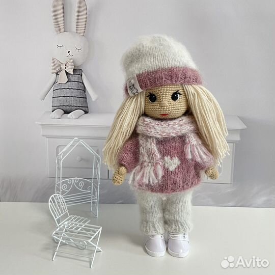 Вязаные игрушки кукла, кукла ручной работы