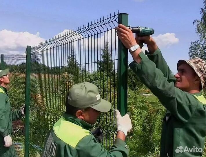 Забор сиз 3Д сетки с установкой