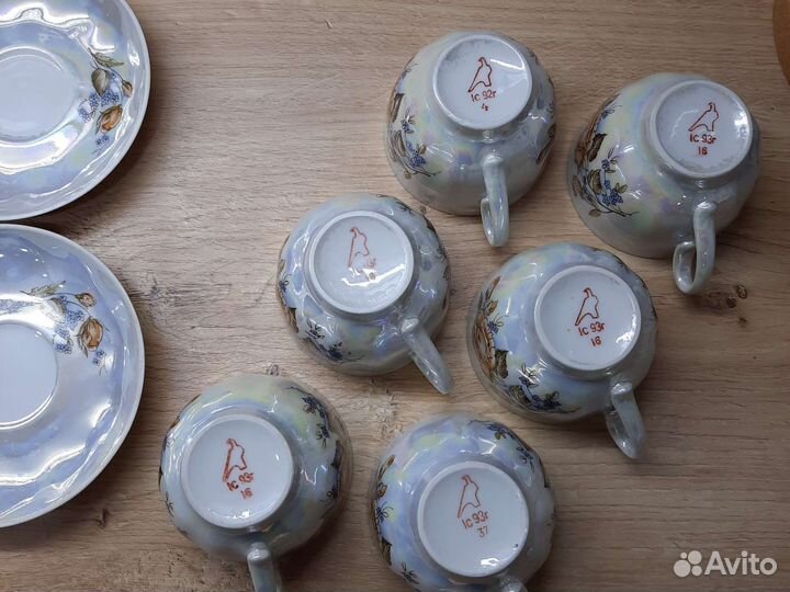 Чайный кофейный сервиз Дулево перламутр