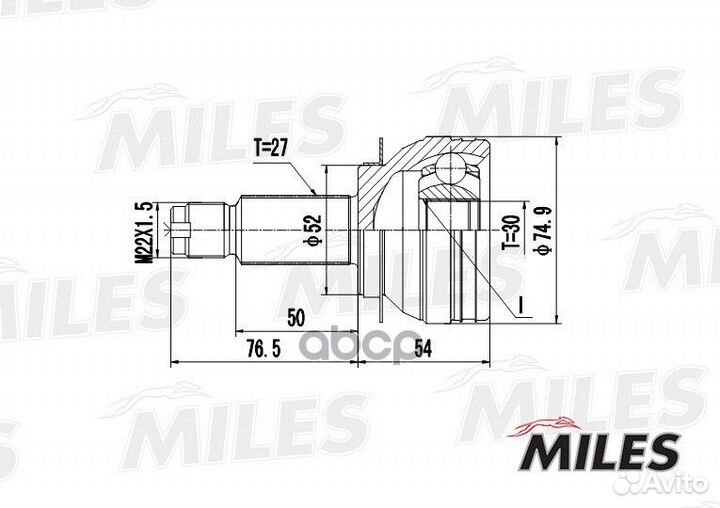 ШРУС subaru legacy IV 2.0-3.0 03-09 нар. GA2042