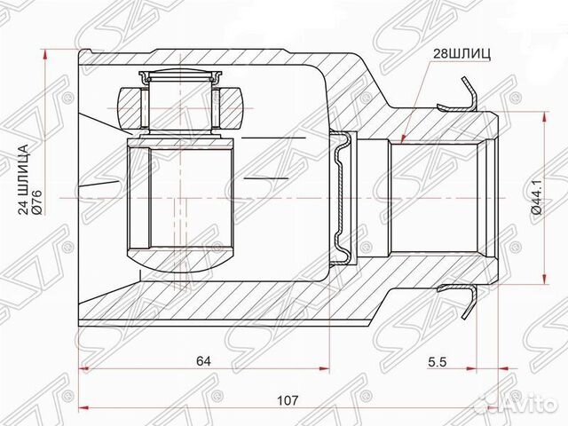 Шрус внутренний правый Creta Крета 2.0 АКПП 4WD