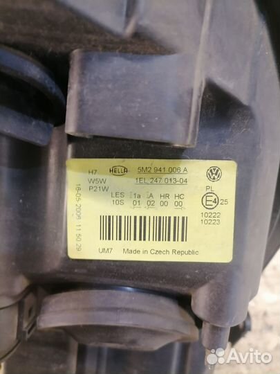 Фара правая галоген Volkswagen Golf 5 +