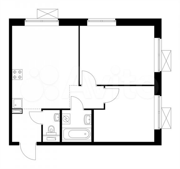 2-к. квартира, 52,4 м², 13/17 эт.