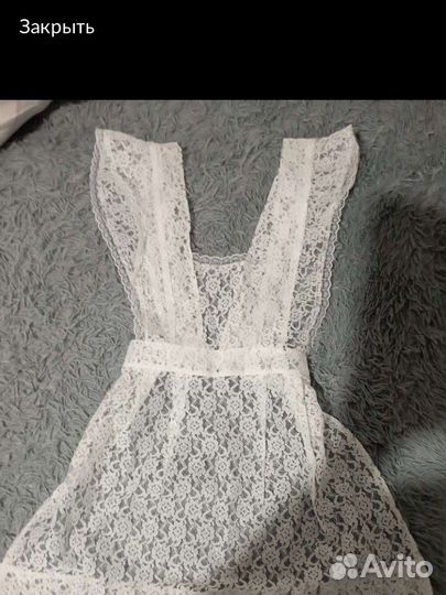 Школьный фартук белый выпускной 1 сентября