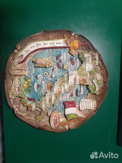 Тарелка декоративная настенная керамика Италия 22