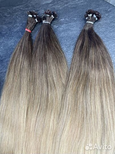 Волосы для наращивания 55см омбре