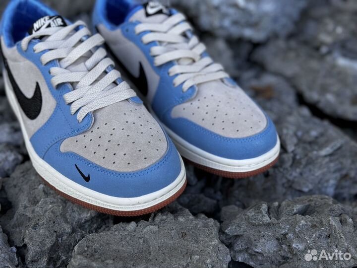 Кроссовки Nike Air Jordan 1 x unc blue low