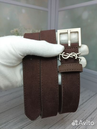 Ремень Ysl женский натуральная замша-кожа люкс