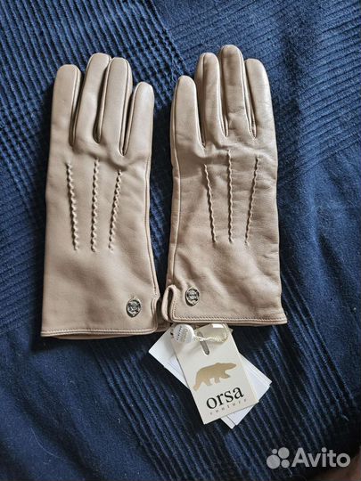 Перчатки женские кожаные новые