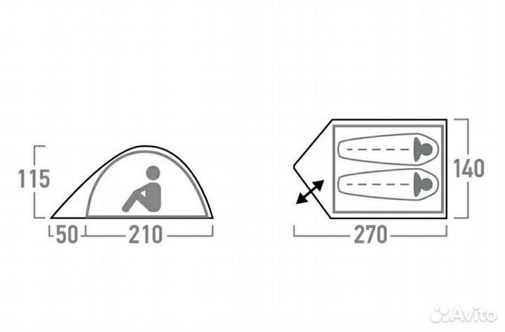 Новая 2-местная палатка Outventure Dome 2