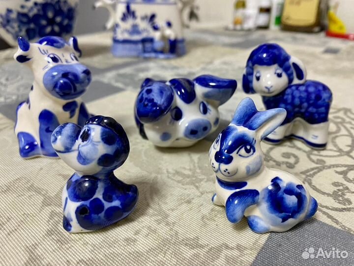 Статуэтки Старая Гжель Клеймо Чашка ложка