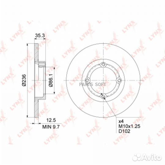 Lynxauto BN-1359 Диск тормозной chevrolet spark 05