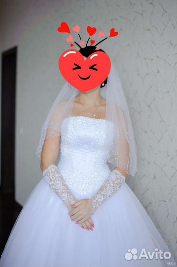 Свадебное платье 44-46 бу