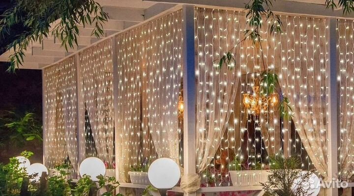 Гирлянда занавес уличная