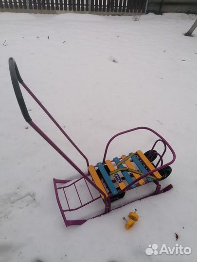 Детские санки с колесами бу