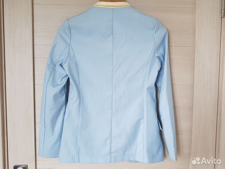 Пиджак летний жакет голубой 42
