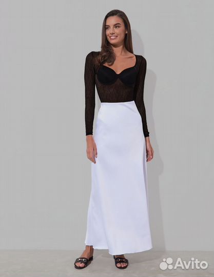 Юбка шелковая длинная