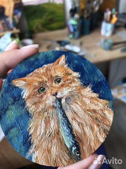 Картина миниатюра на заказ, магнит, значок