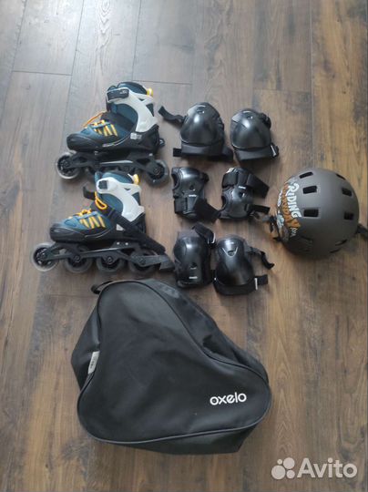 Роликовые коньки 35-38р с защитой