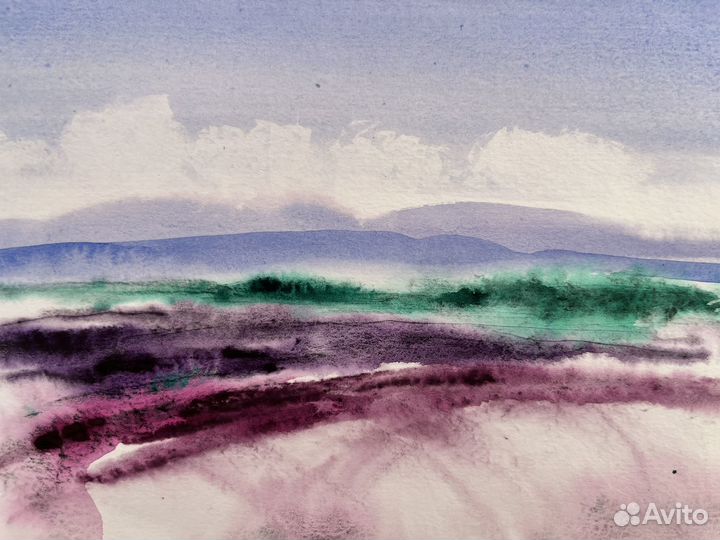 Акварель пейзаж интерьерная картина