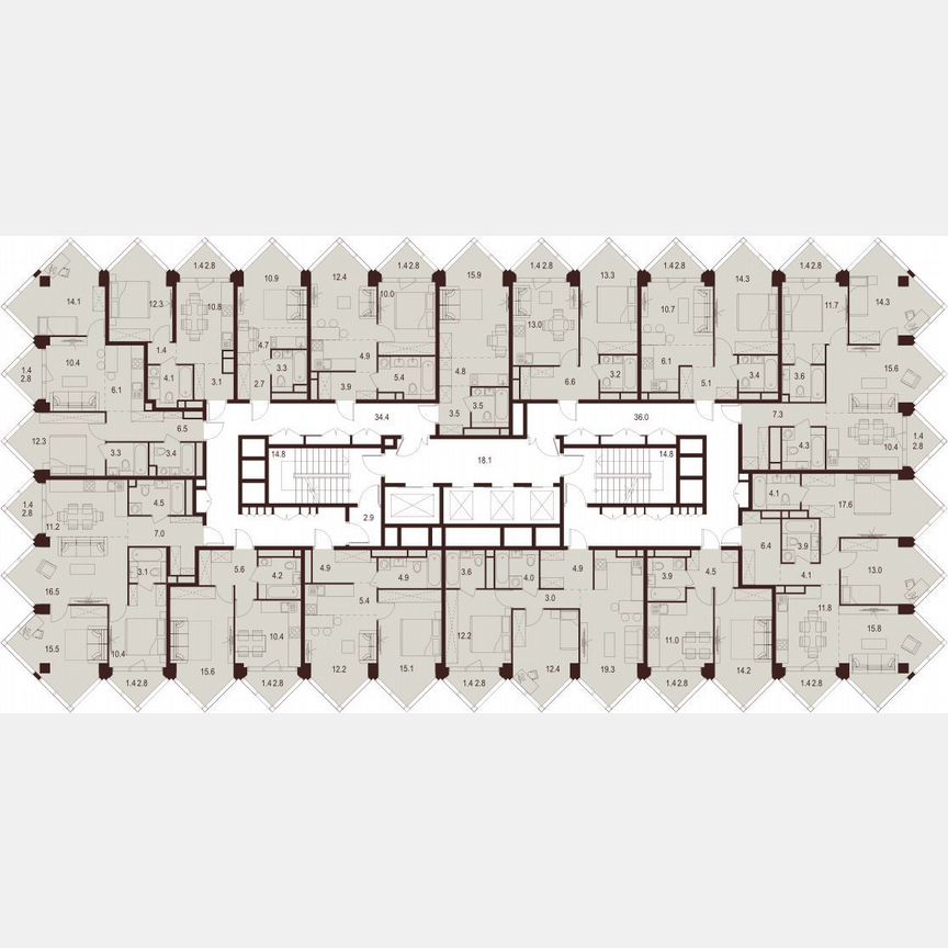 1-к. квартира, 36,1 м², 27/28 эт.